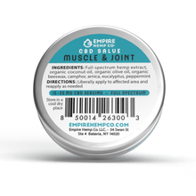 Load image into Gallery viewer, Muscle and Joint CBD Salve 1oz 400mg